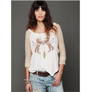 Free People Ragtime Raglan Horse Shirt